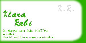 klara rabi business card